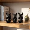 3pcs Animal Crafts French Bulldog Statue Decorations Dog Ornaments  Desktop Decoration