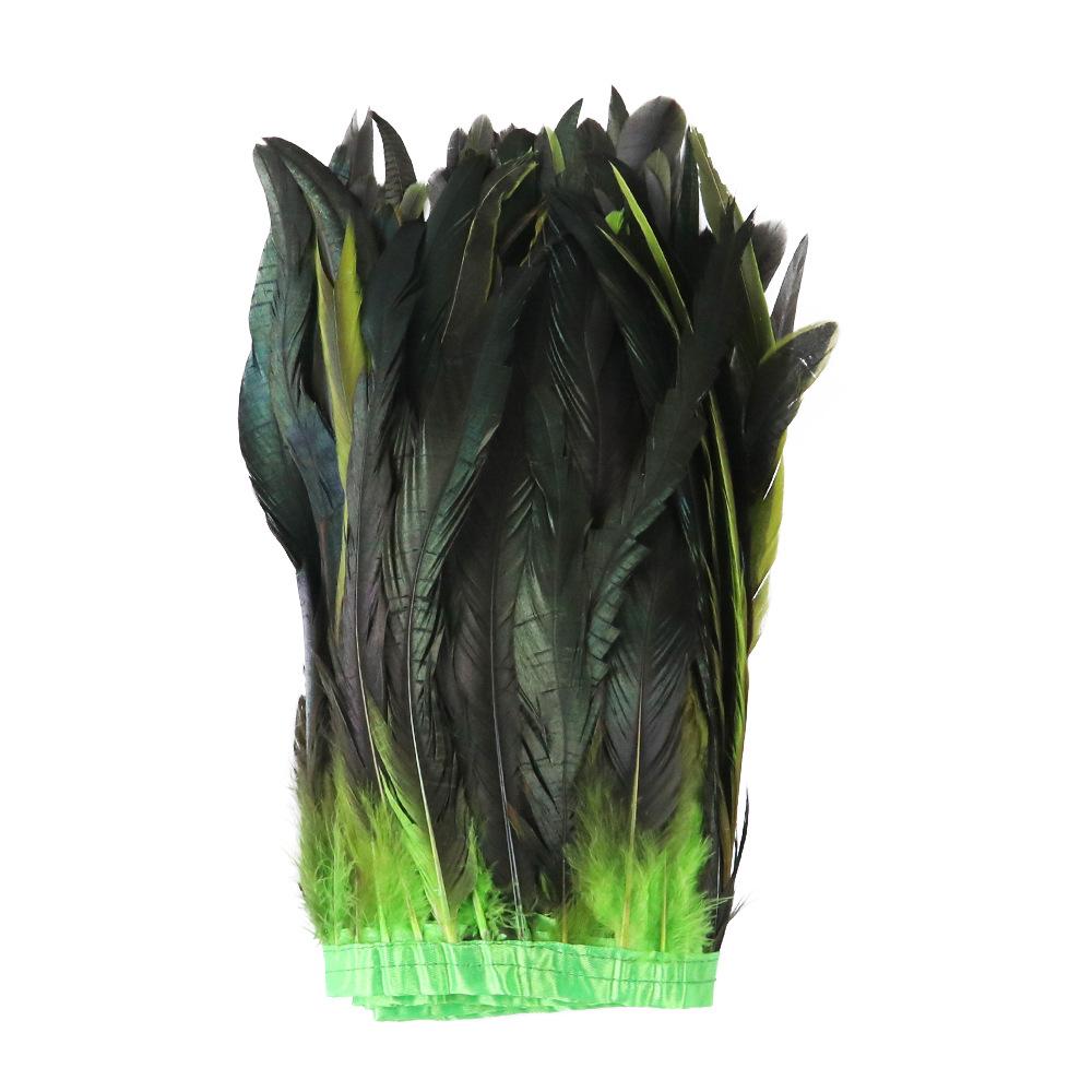 2M Cock Tail Feather Cloth Edge Decoration 25-30Cm 10-12 Inch Chicken Feather Ribbon Wedding Party Decoration Dress
