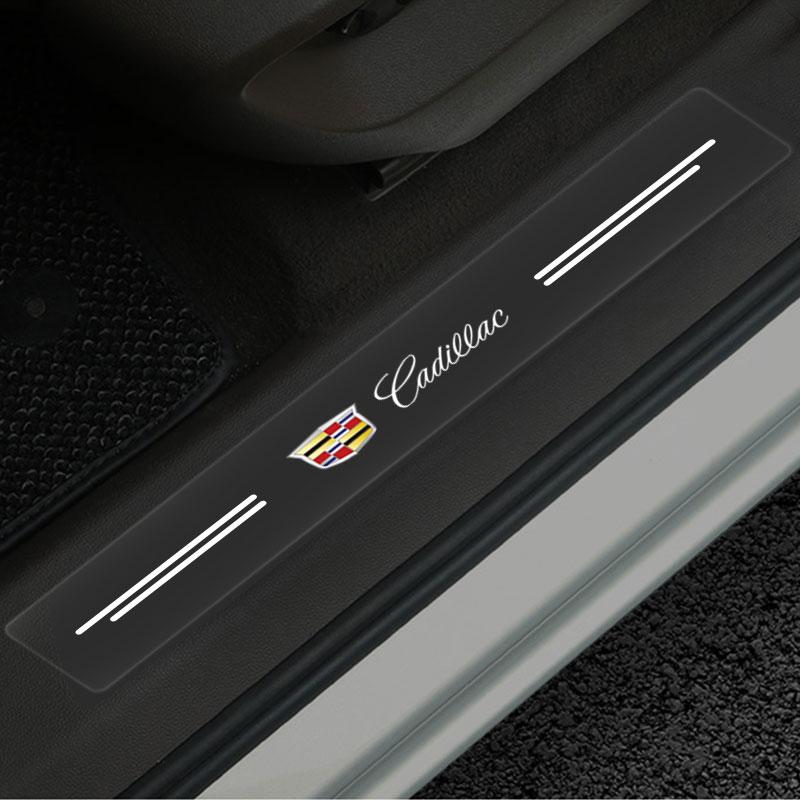 Car Door Sill Protector Stickers Transparent Decor Decal Threshold Strip For Cadillac CTS STS DTS SRX XLR ATX Escalade Seville Tiburon