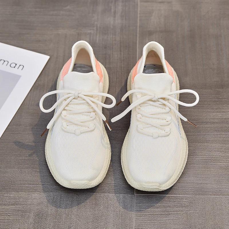 

Женская обувь 2024 года, новые сетчатые женские кроссовки со шнуровкой, модные дышащие женские кроссовки с круглым носком, повседневные женские кроссовки