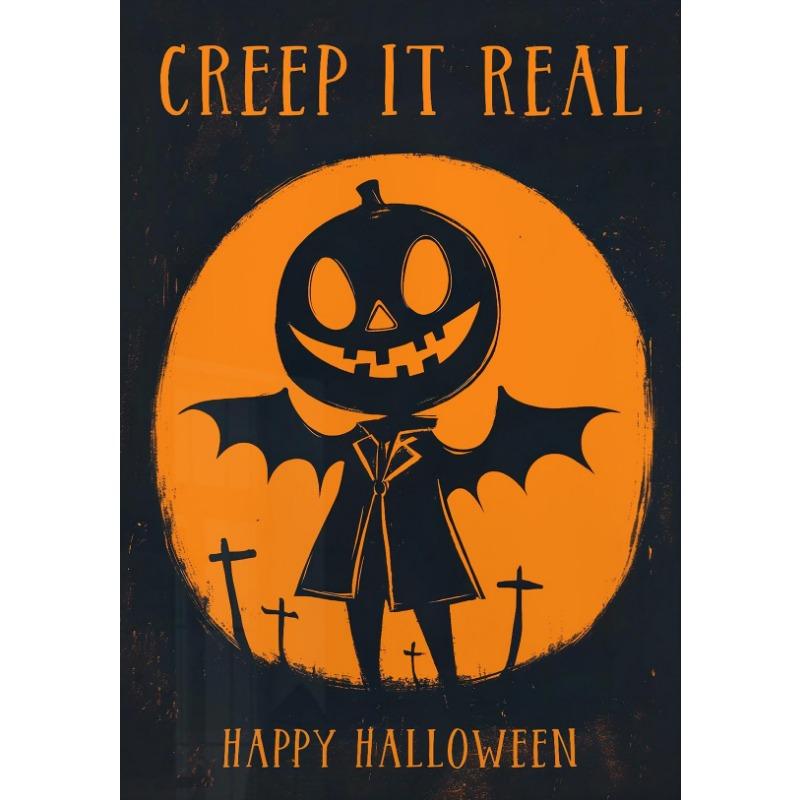 Funny Halloween Witch Skeleton Bat Pumpkin Spider Web Posters Prints Canvas Printing Wall Art Picture for Living Room Home Decor