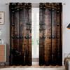 2 Panel Wooden Door Printed Curtains for Bedroom Living Room Floor-to-ceiling Window Kitchen Blinds Custom Cortinas Grommet Top