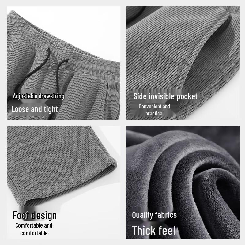 TonLion Men's Fleece-Lined Straight-Leg Casual Pants