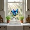 Watercolor Butterfly Pattern Window Sticker, Transparent Electrostatic Adhesion Glass Decal, Waterproof Scratch-Resistant Decorative Film