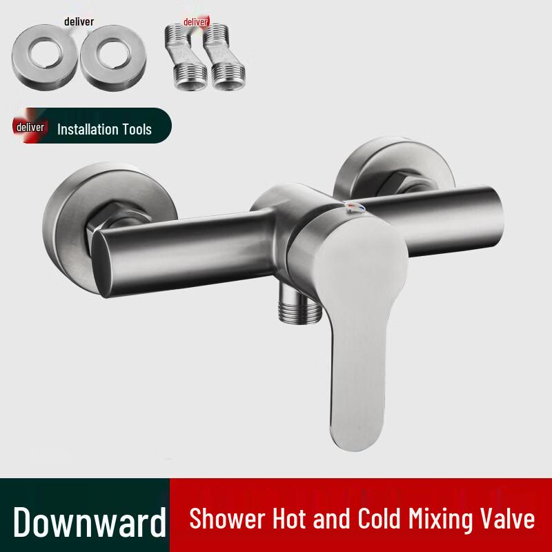 OEING 304 Stainless Steel Wall-Mounted Hot & Cold Bathroom Faucet