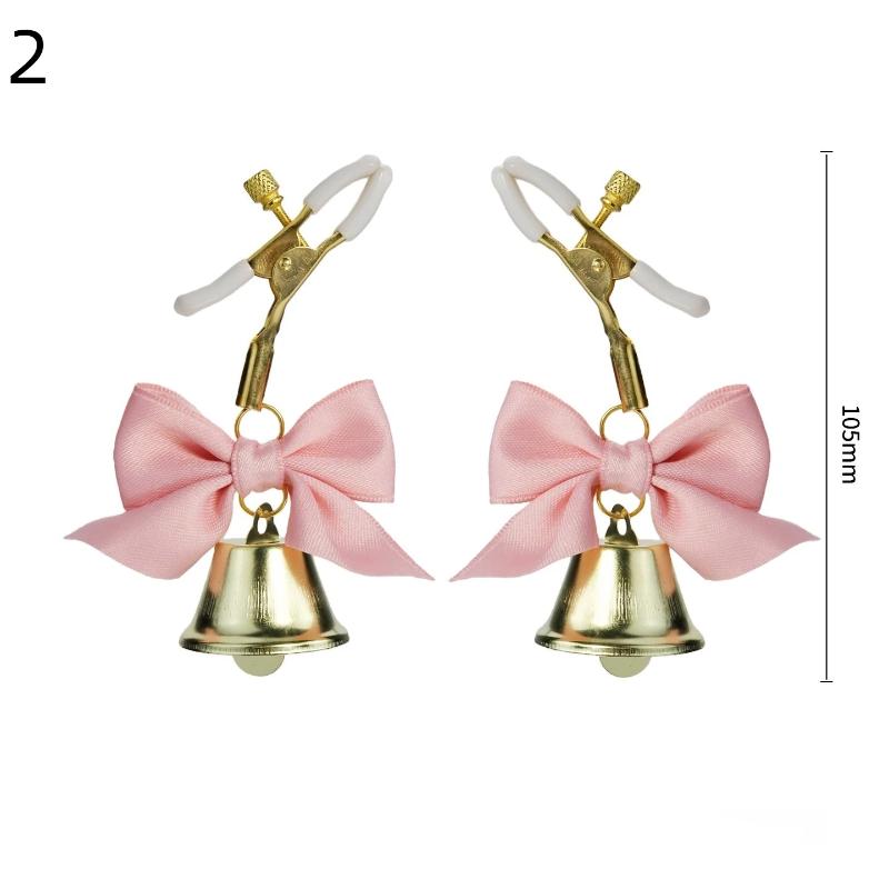 1Pairs Sexy Bow Adjustable Nipple Clamp Breast Small Bell Adult Teasing Sex Toys For Couples