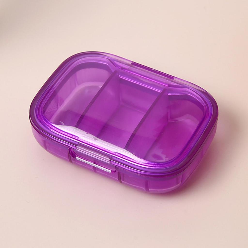 Portable Mini Small Medicine Box Compact Organizer for Early-Mid-Day Tablets 3 Compartment Pill Storage Container