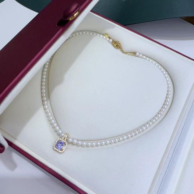 Meixun 2025 Summer Fairy Charm Pearl Clavicle Necklace - Luxurious, Elegant, and Fashionable Short Style. белый