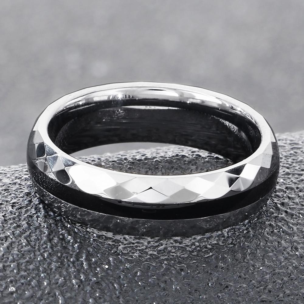 6mm White Ceramic Wedding Ring Wedding Band Jewelry Engagement Tungsten Steel Rings for Men Women Comfort Fit Size 6--13