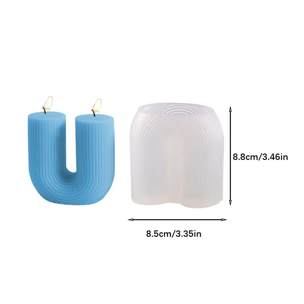 Geometry Stripe Pillar Candle Molds Plastic Column Making CandleHolder Wedding Items 3D Silicone Mold Taper Acrylic Party Supplies