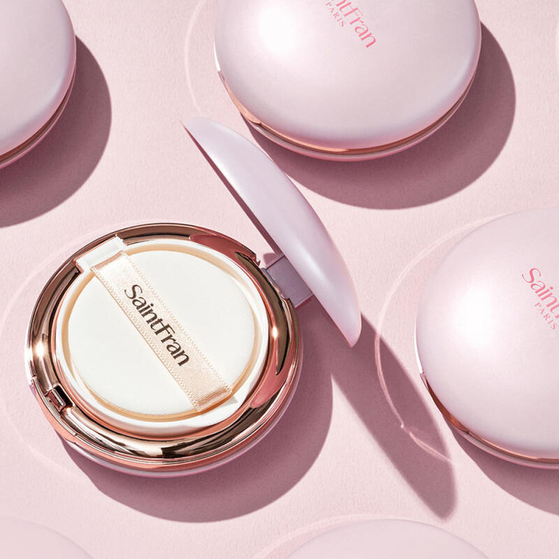 saintfran double w skin treatment cushion set Main product (peach) + refill (latte)