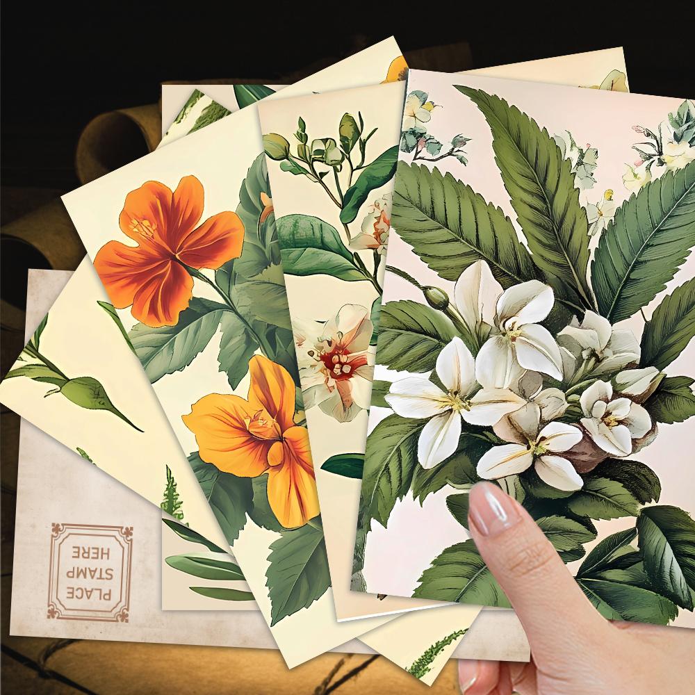32pcs, Antique Floral and Botanical Postcards, Wall Stickers, Mailing Cards, Greeting Cards, DIY Postcards, Souvenir Postcards,