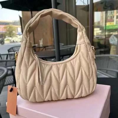 Women's Tote Leather Embossed Pleats Designer Crossbody Bag Party Trend Casual Women's Shoulder Bag