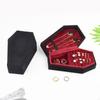 A52E Gothic Coffin Shaped Jewelry Box Stylish Velvets Rings Choker Box Case Halloween Jewelry Organizer Decorations for Girls