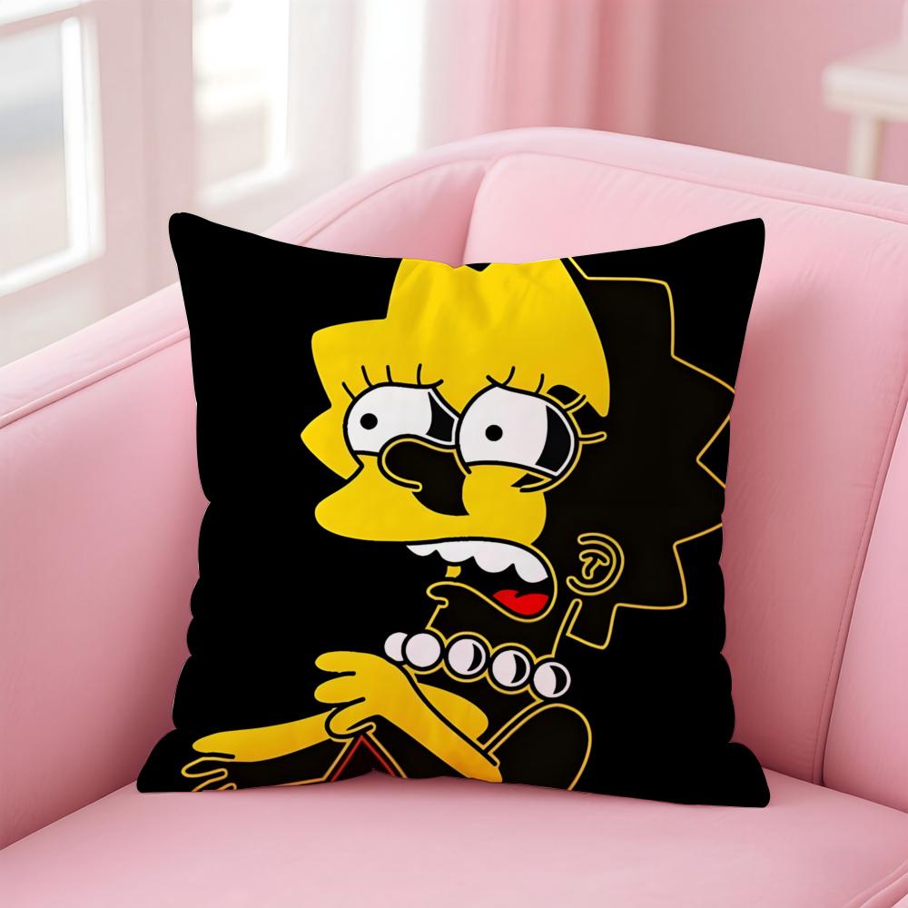 Husa de Pernă Anime S-Simpsons pentru Casă și Mașină, Multi-Scenă - Reversibilă, Moale și Durabilă pentru Utilizare Zilnică