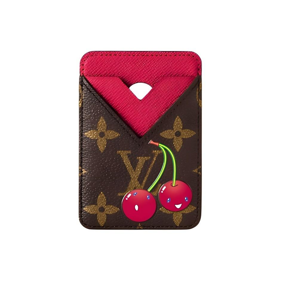 

LOUIS VUITTON x Takashi Murakami Collaboration Magnetic Cherry Series Printed Pattern Monogram Coated Canvas Card Holder Women s Brown Gift Set (Basic Set + Original Box&Bag) коричневий