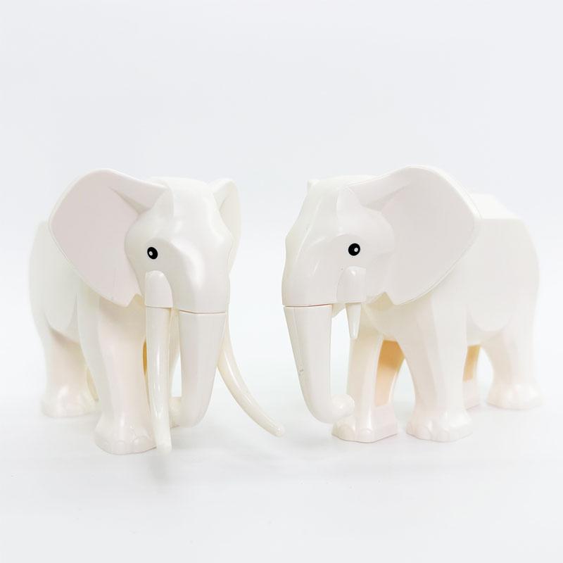 MOC Zwierzęta Zoo Klocki Słonie Tygrysy Słonie Małpy Łosie Niedźwiedzie Owce Wielbłąd Koń Krokodyl Lampart Mini Klocki DIY T11