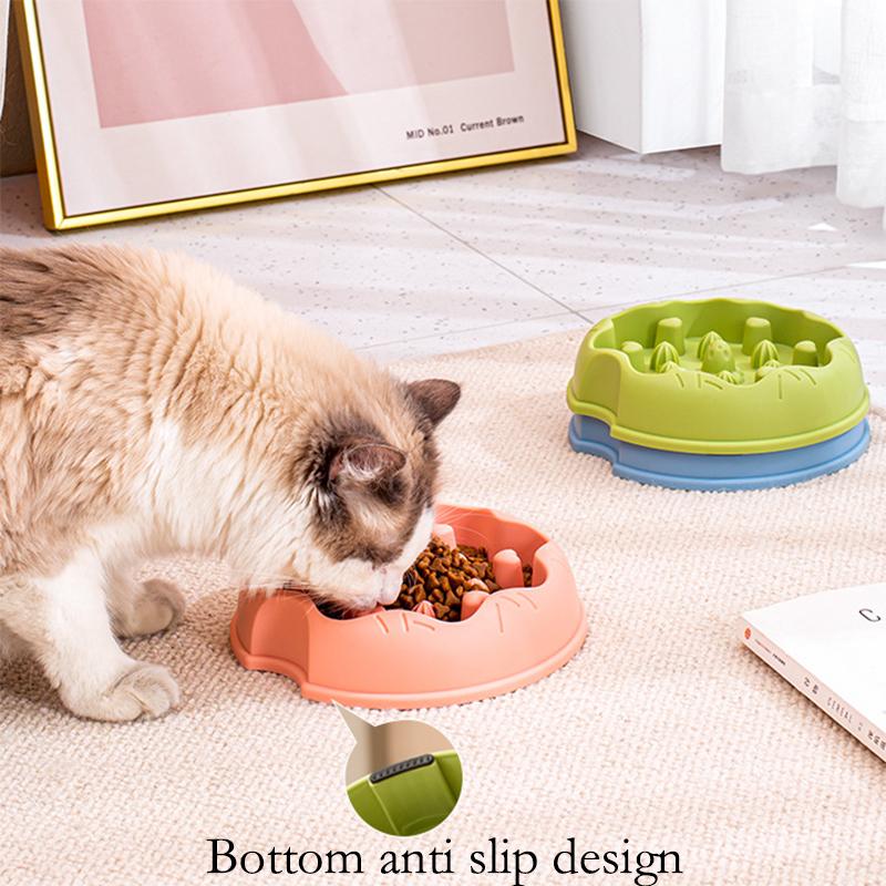 Cat Slow Feeder Bowl Donut Shaped Anti Choking Puzzle Pet Food Bowl Non Slip Portable for Small Dogs Cats