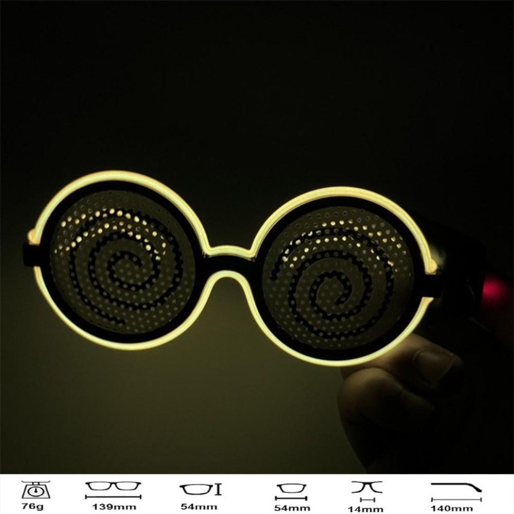 Light Up Glowing Glasses Round Frame Neon Glasses Cartoon Party Glasses  Night Show жёлтый