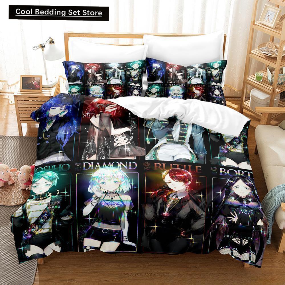 3D Print Anime Houseki no Kuni 2/3pcs Bedding Set Single Twin Full Queen King Size Bed Set Adult Kid Bedroom Duvet cover Sets