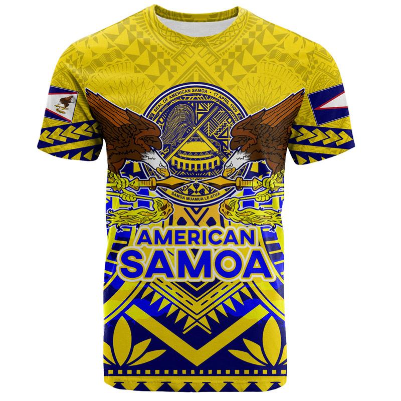 Harajuku 3D American Samoa Happy IndependenceDay Print T Shirt For Men Samoa Flag Emblem