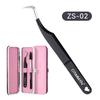 Large Flat Clamp Head Eyelash Tweezer Fiber Tip Anti-slip Grid Eyelash Extensions Tweezers Black Color Makeup Tools