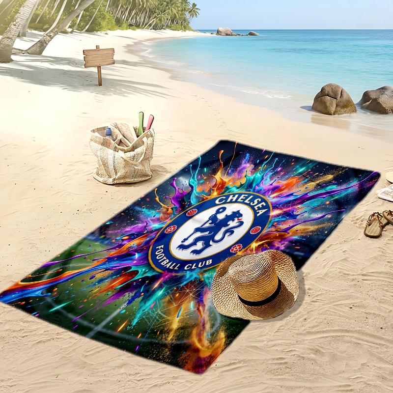 Chelsea FC Printed Beach Towel Quick Dry Soft TowelPortable Large Rectangular Beach Blanket for Travel Swimming Pool