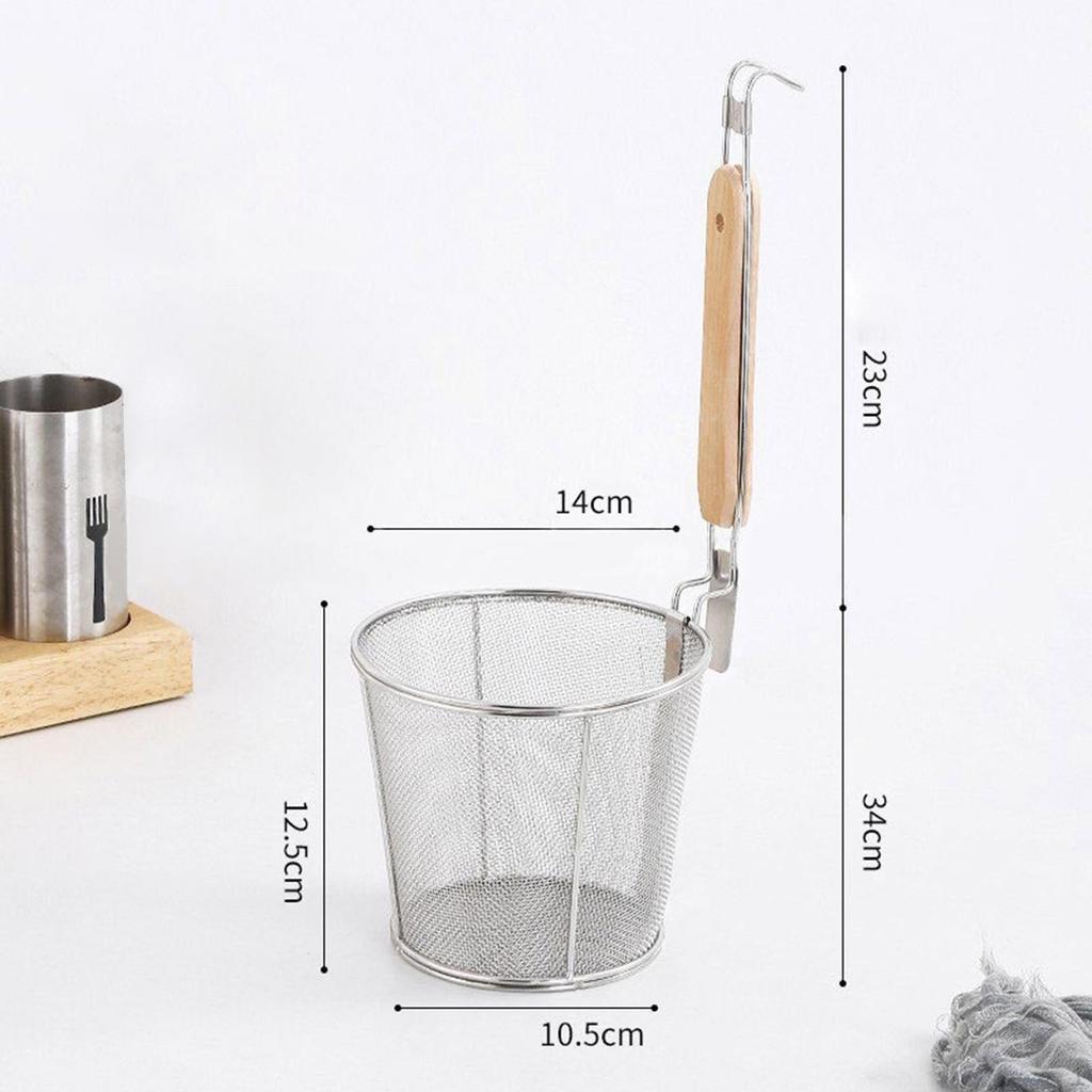 Noodle Strainer Deep Skimmer Food Dumpling Mesh Pasta Basket for Restaurant