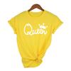 Queen Couples Women T Shirt Crown Printing Couple Clothes Summer Clothing Casual Round Neck Tops