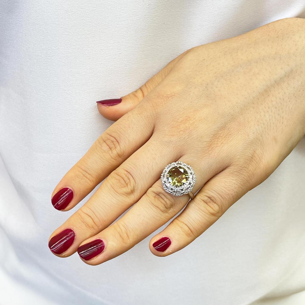 Round Zultanite Stone Silver Ring, Sultanite Gemstone Silver Ring, Color Change Stone Silver Ring, Turkish Disapore, Gift Idea For Women