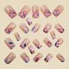 24pcs/Set Square Spring/Summer Colorful Embossed Floral Fake Nail,For Girls Ladies, Parties, Dates, Daily Wear Press On Nails Nail Supplies