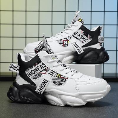 Frühling Herrenschuhe neue atmungsaktive High-Top-Schuhe Herren-Trend vielseitig Innenhöhe-erhöhende Sportschuhe Freizeit-Dad Trendschuhe