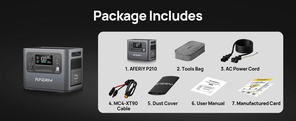 AFERIY P210 Stazione di Alimentazione Portatile 2400W 2048Wh Batteria LiFePO4 13 Uscite, Ricarica Rapida, Controllo App, Alimentatore Mobile per Campeggio all'Aperto