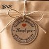 Rustic Wedding Favor Tags 100Pcs Paper Thank You with String, Round Gift Tags, Pre-Punched Hole Hanging for Party Favors and DIY Packaging Birthday