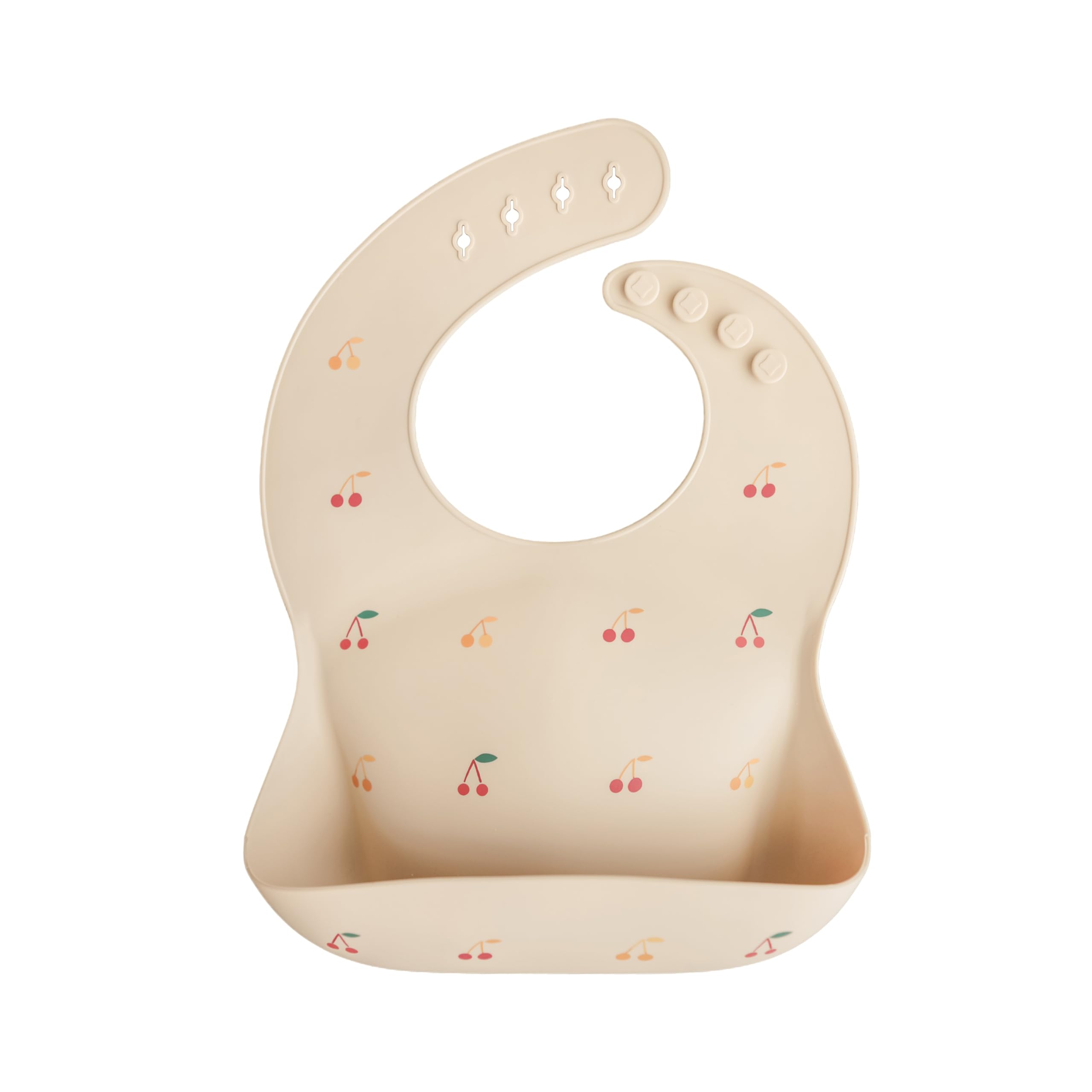 

Mushie Silicone Bib Mealtime Apron with Pocket (Cherries)