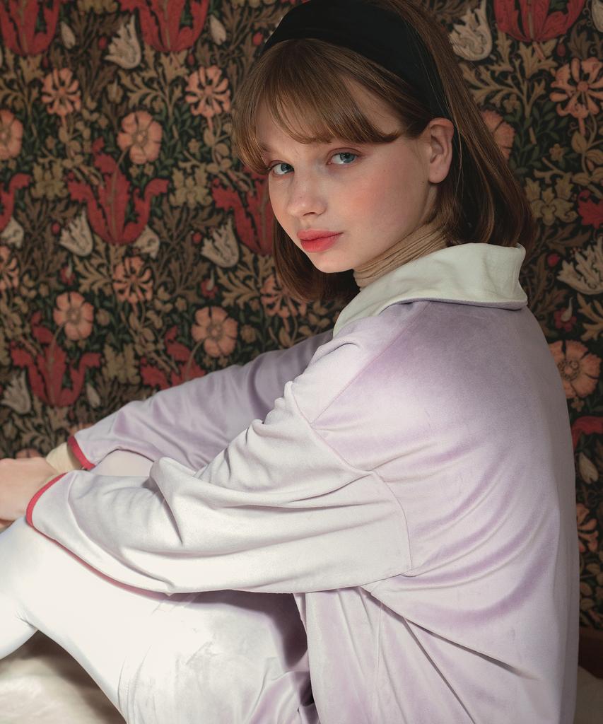 Dear Fear Color Block Velour Dress Light Purple