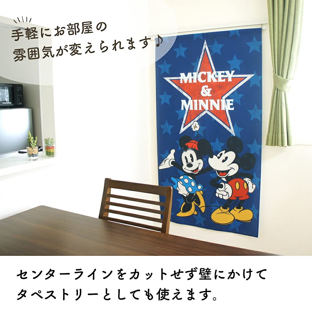 Noren Kobo Disney Tapestry Mickey Minnie Poster Goods Noren Curtain Room Divider 85cm Wide x 150cm Long AMERICANA 95702 &