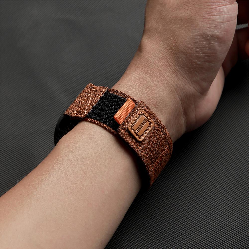 Canvas Nylonreim for Samsung Galaxy Watch 7 Ultra 47mm Unisex Pustende Løkkearmbånd for Galaxy Ultra Ingen Spalter Bøyd Endebånd