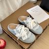 Lace Retro Versatile Soft-soled Bag Head Thick-soled Slippers Women's Summer Outer Wear 2025 New Inner Height Increase Half-drag Single Shoes