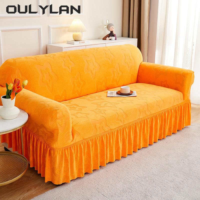 Pokrowiec na sofę Ochraniacz na sofę Spódnica Żakardowy 1/2/3/4-osobowy Pokrowiec Elastyczny Pokrowiec na kanapę Gruba Narożna Pokrowce na narożną sofę