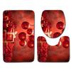 3D Christmas Bathroom Toilet Three-Piece Floor Mat Doormat Bathroom Carpet