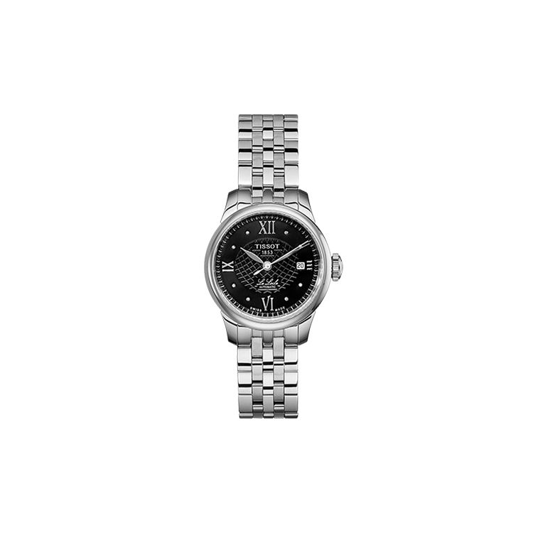 Tissot Men's Black Le Locle Automatic Mechanical Movet 30M Water Resistant Watch 25.3Mm Dial Stainless Steel Case Stainless Steel Bracelet T41.1.183.56