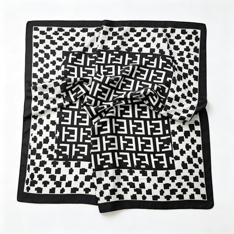 70x70cm Nylon Square Scarf Women Vintage Print Lightweight Accessory Office Casual Hair Styling