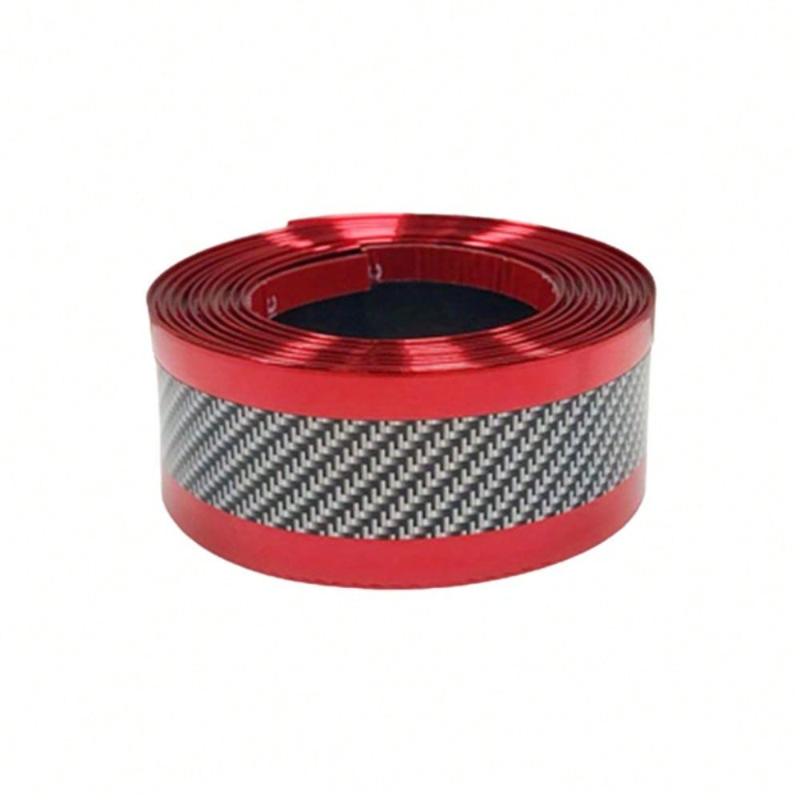 Naklejka Antyrysująca na Próg Samochodu i Naklejka Antykolizyjna na Zderzak Samochodu ze Wzorem Włókna Węglowego 5*100cm/1 Rolka