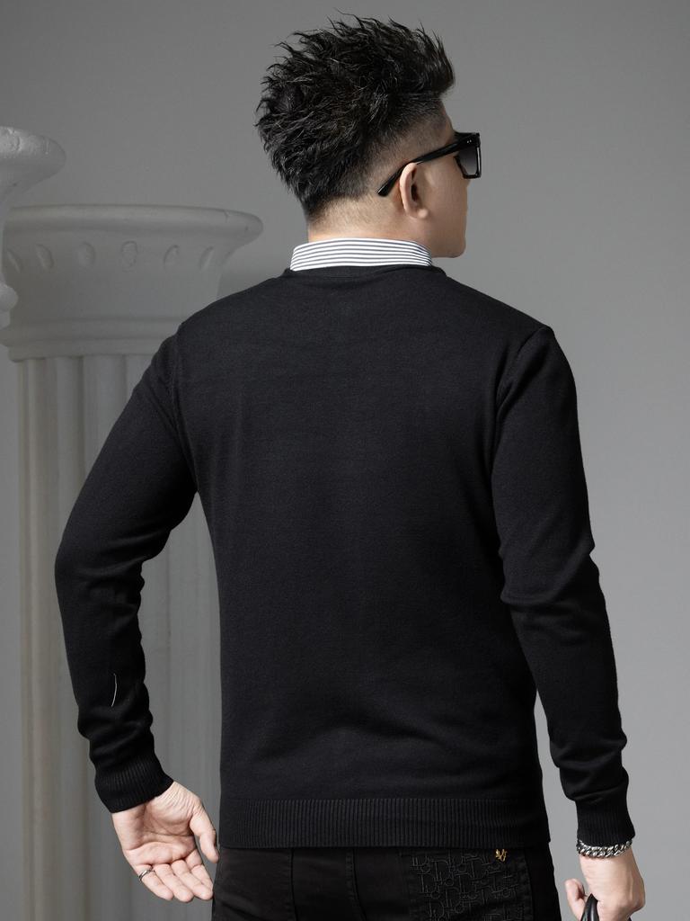European Style Cardigan Fake Two-Piece Sweater Men's 2025 Autumn New Men's Knitwear Business Casual Base Shirt