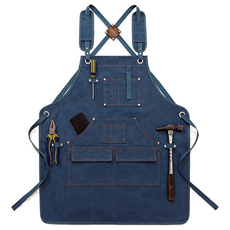 Modern Thick Canvas Apron with Custom Logo for Woodworking, Electrician, and Gardening Tasks