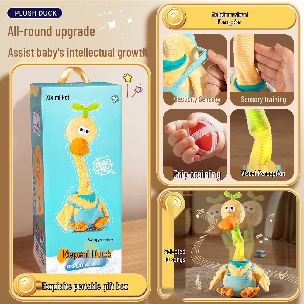 Talking Plush Duck Baby Toy - Mimicry Doll for Infants & Toddlers, Soothing Birthday Gift