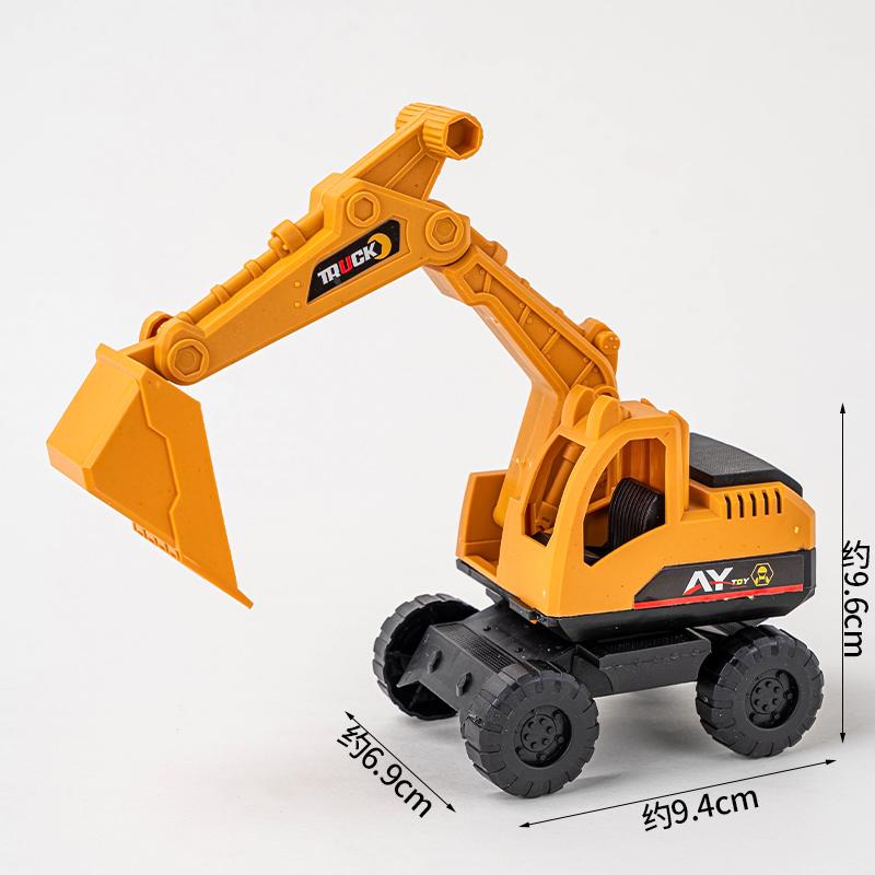Construction Vehicle Cake Toppers: Excavator, Bulldozer, Roadblock Inserts, Figurines for Boys' Birthday