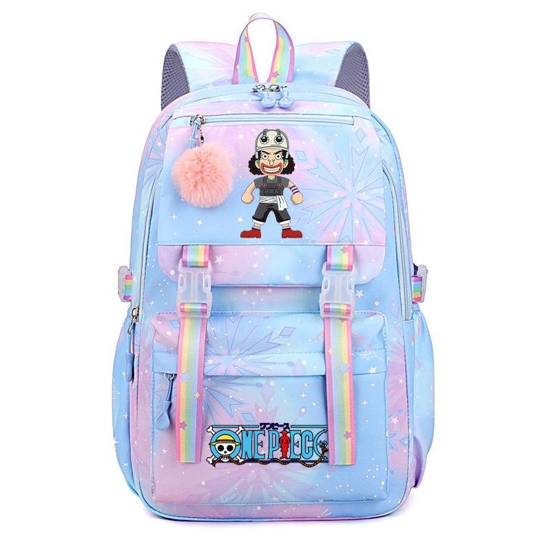 Anime One Piece Batoh Roztomilý Dámský Vodotěsný Batůžek pro Studenty, Teenagery, Děti, Narozeninové Dárky, Aktovka, Dámská Cestovní Volnočasová Taška, Ruksak, Mochila