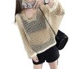 Women's Loose Batwing Sleeve V-Neck Knit Top - Korean Style for Spring/Summer